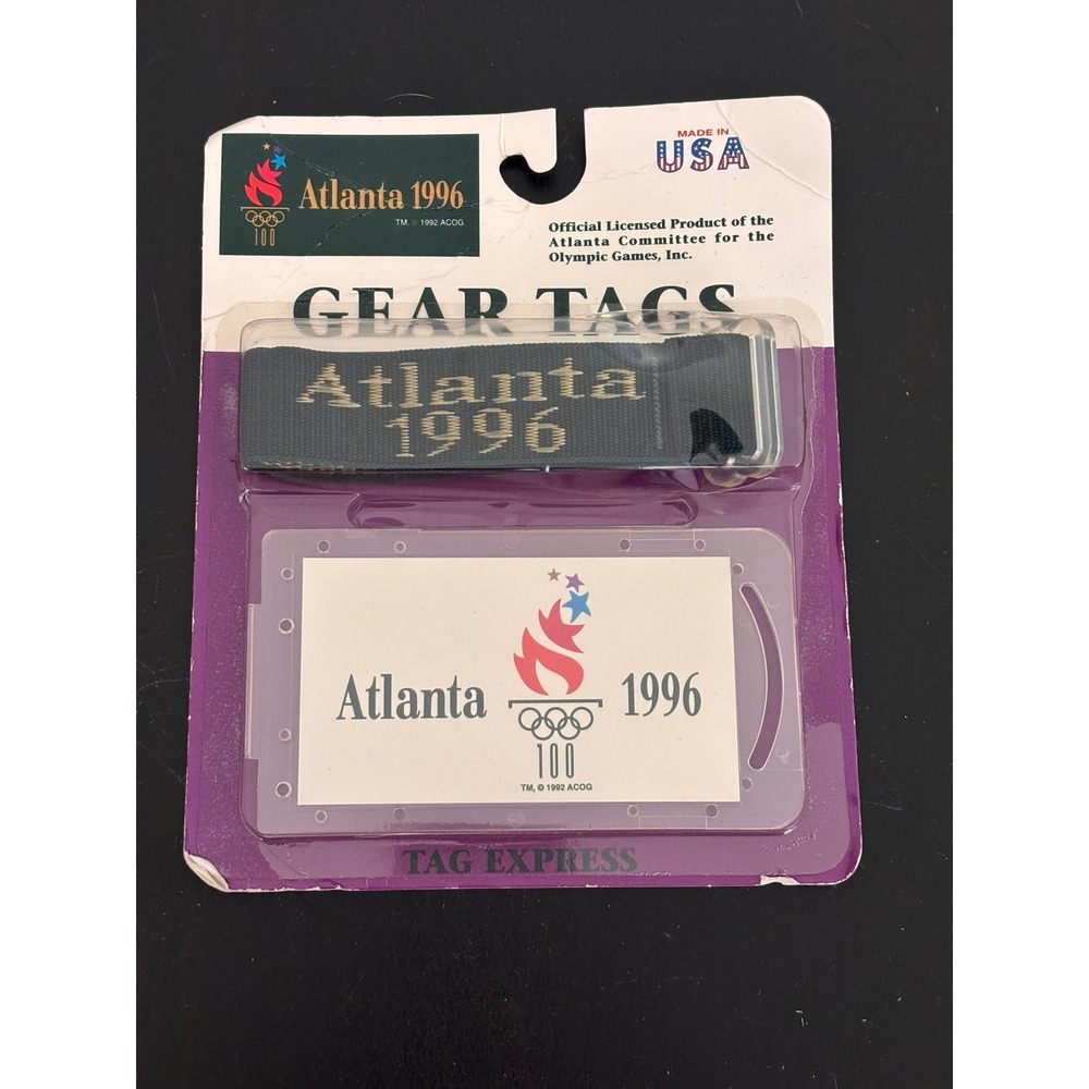 Vintage Atlanta 1996 Olympic Games Gear Tags Luggage ID Set Tag Express USA Made
